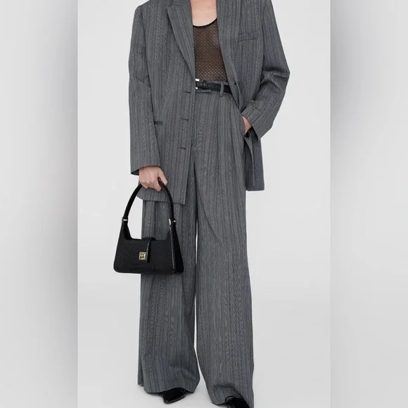 Anine Bing Lou Black faux croc embossed bag NWT - Picture 3 of 8